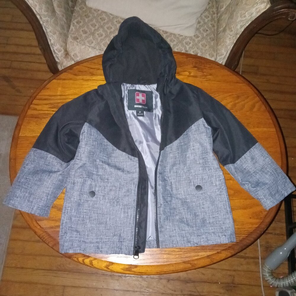 TODDLERS' SWISS TECH SOFT SHELL ZIP UP HOODED JACKET